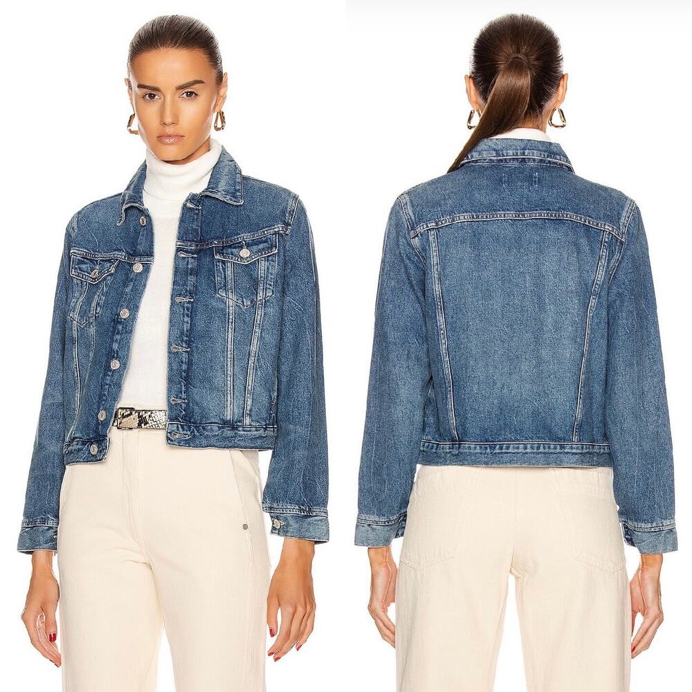 AGOLDE Vivian Denim Jacket Record Wash Classic Trucker Size L